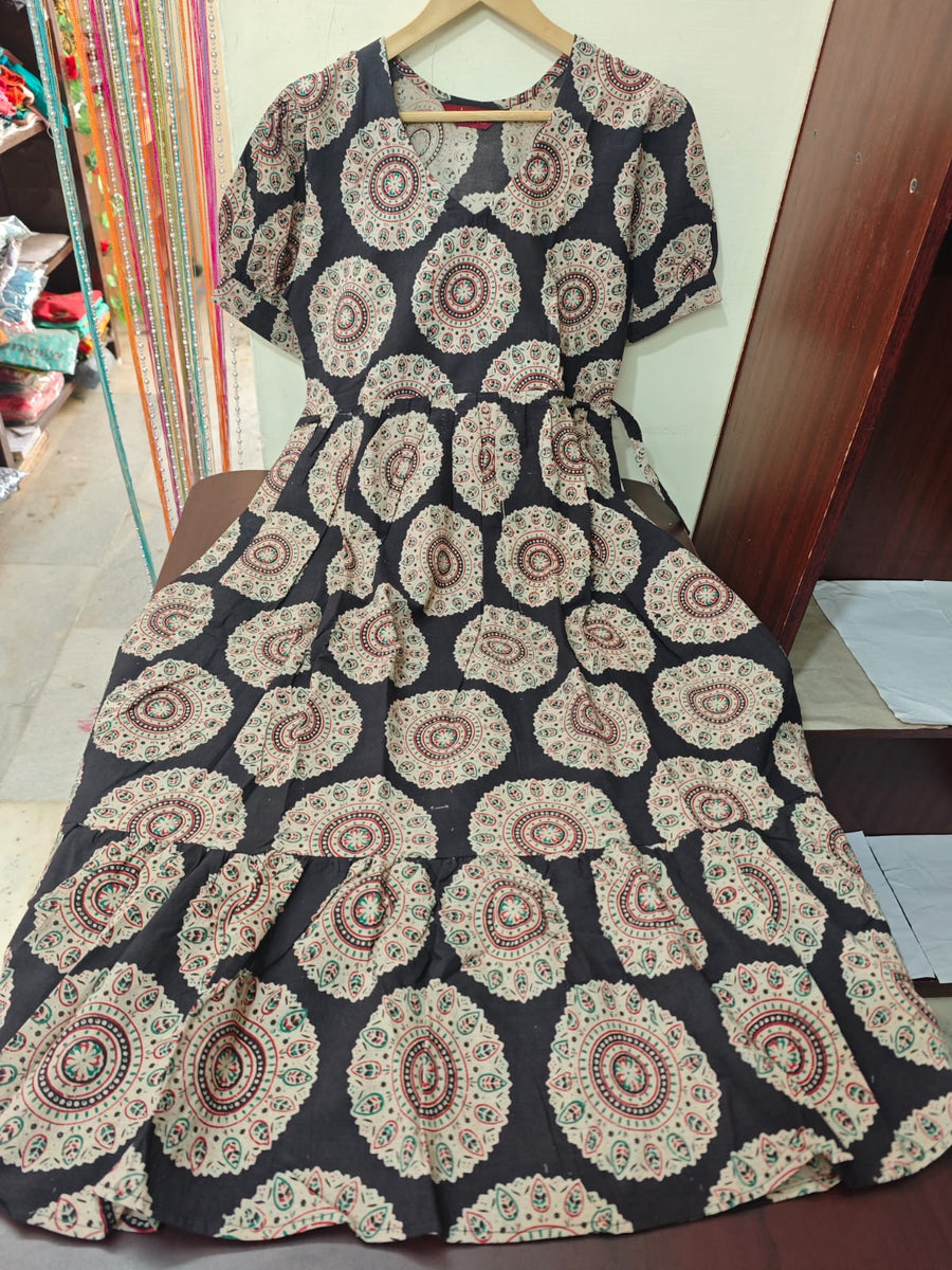 Handblock kalamkari frocks