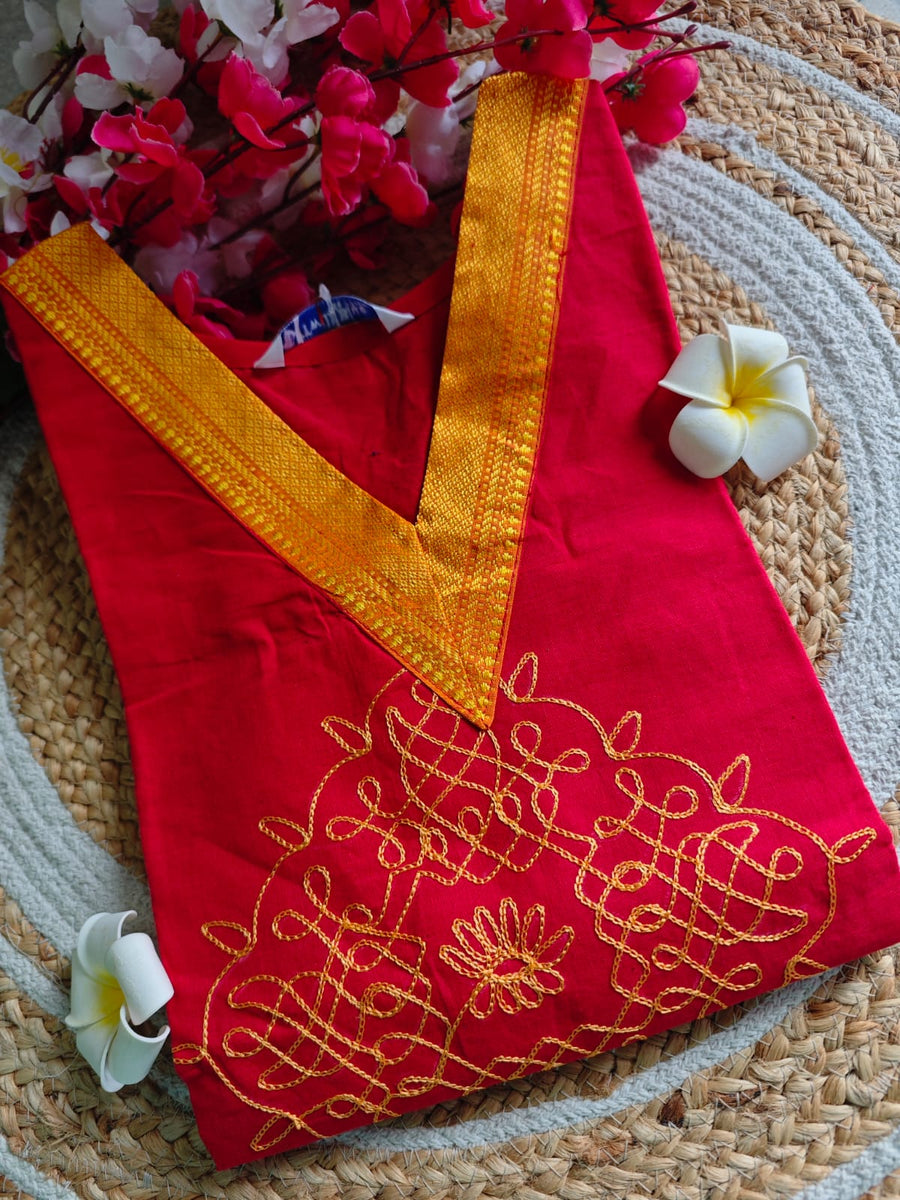 Chettinadu Embroidery cotton kurti