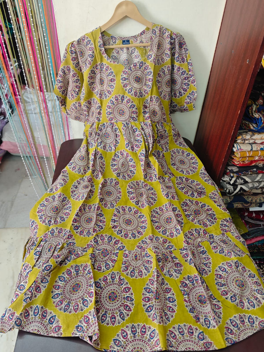 Handblock kalamkari frocks