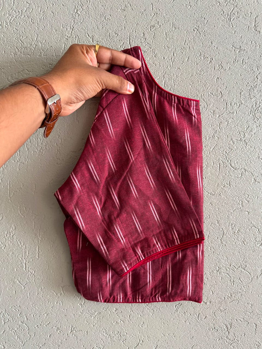 Boat Neck Cotton Blouse