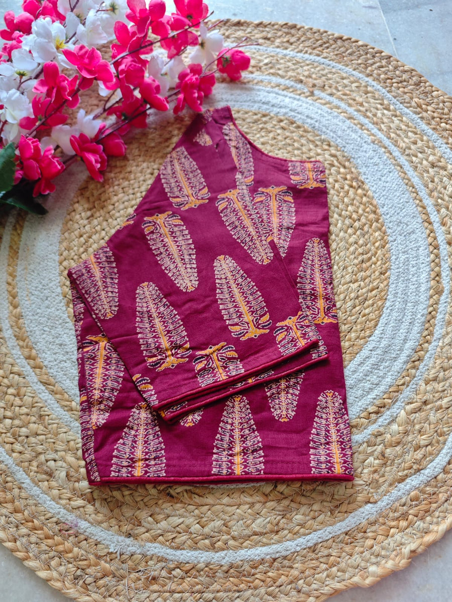 Boat Neck Cotton Blouse
