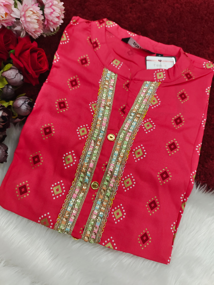 Branded Straight cut kurti