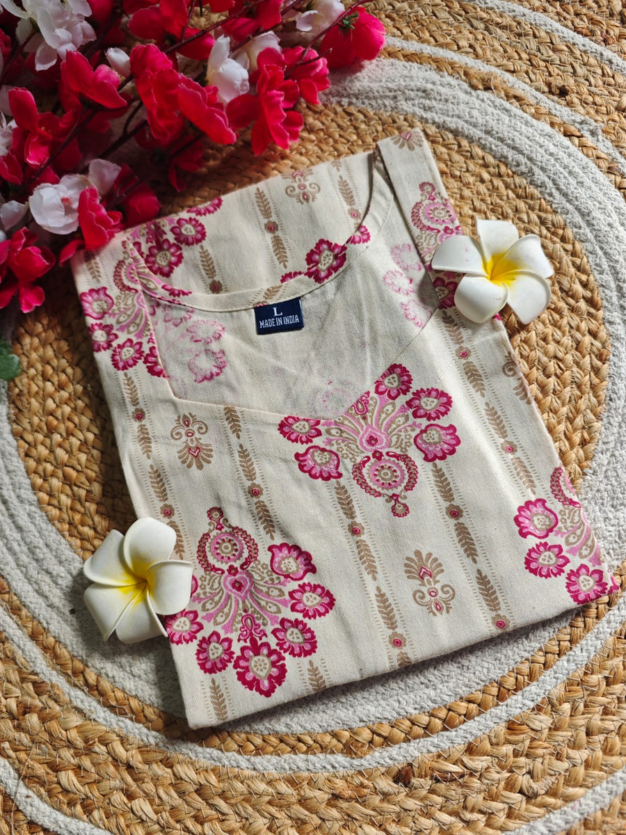 Flex Cotton Straight cut kurti