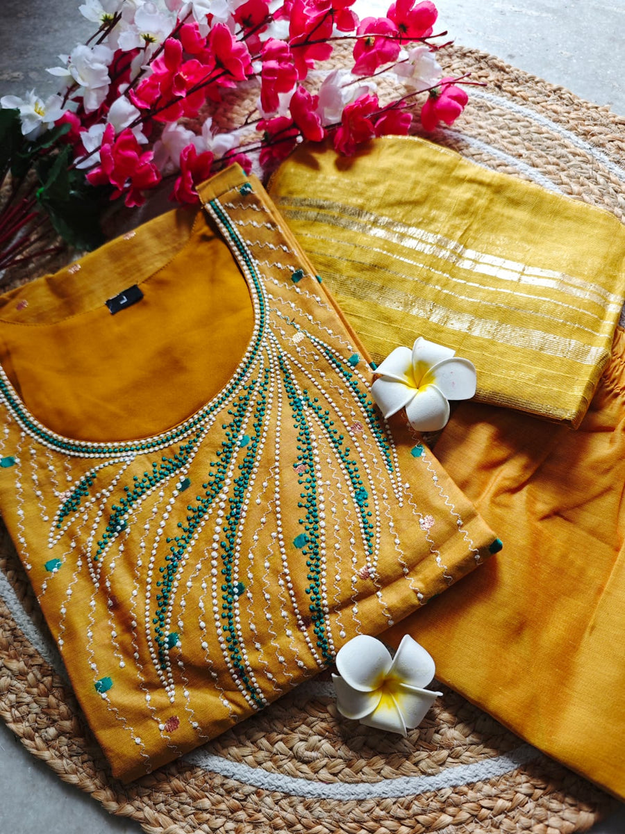 Handloom silk cotton salwar set