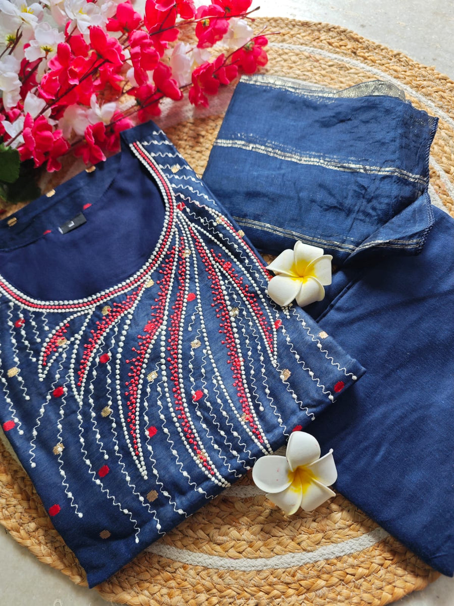 Handloom silk cotton salwar set