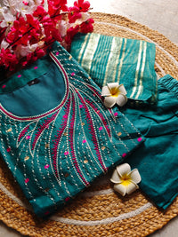 Handloom silk cotton salwar set
