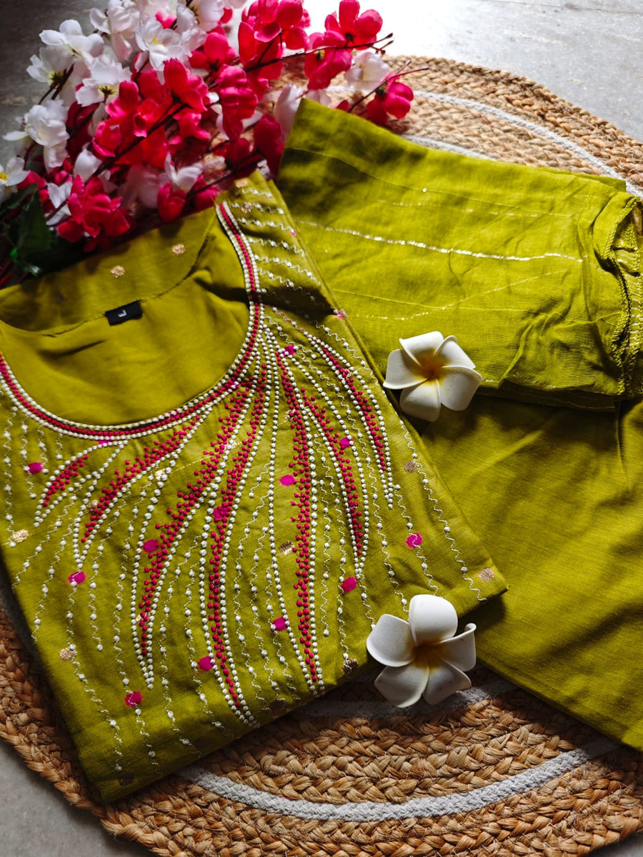 Handloom silk cotton salwar set