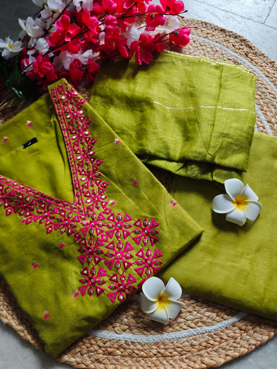 Handloom silk cotton salwar set
