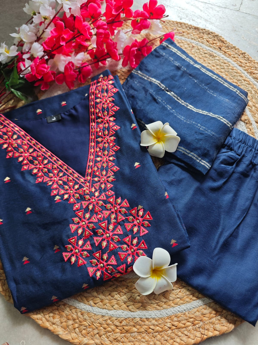 Handloom silk cotton salwar set