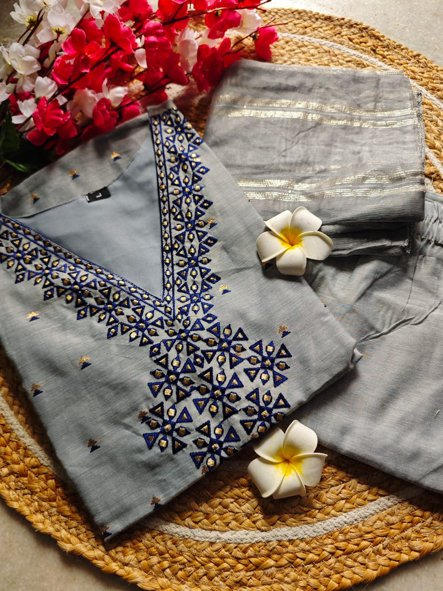 Handloom silk cotton salwar set