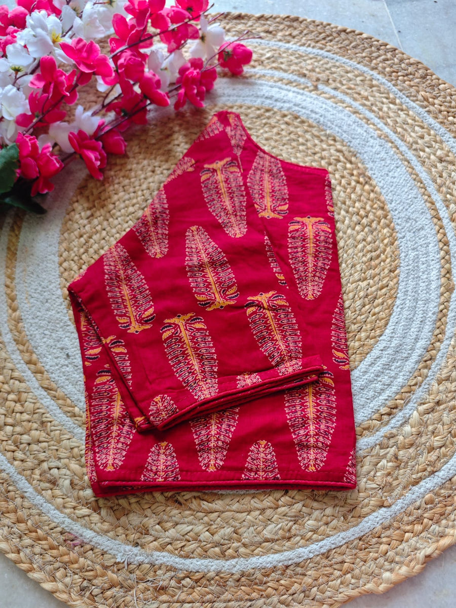 Boat Neck Cotton Blouse