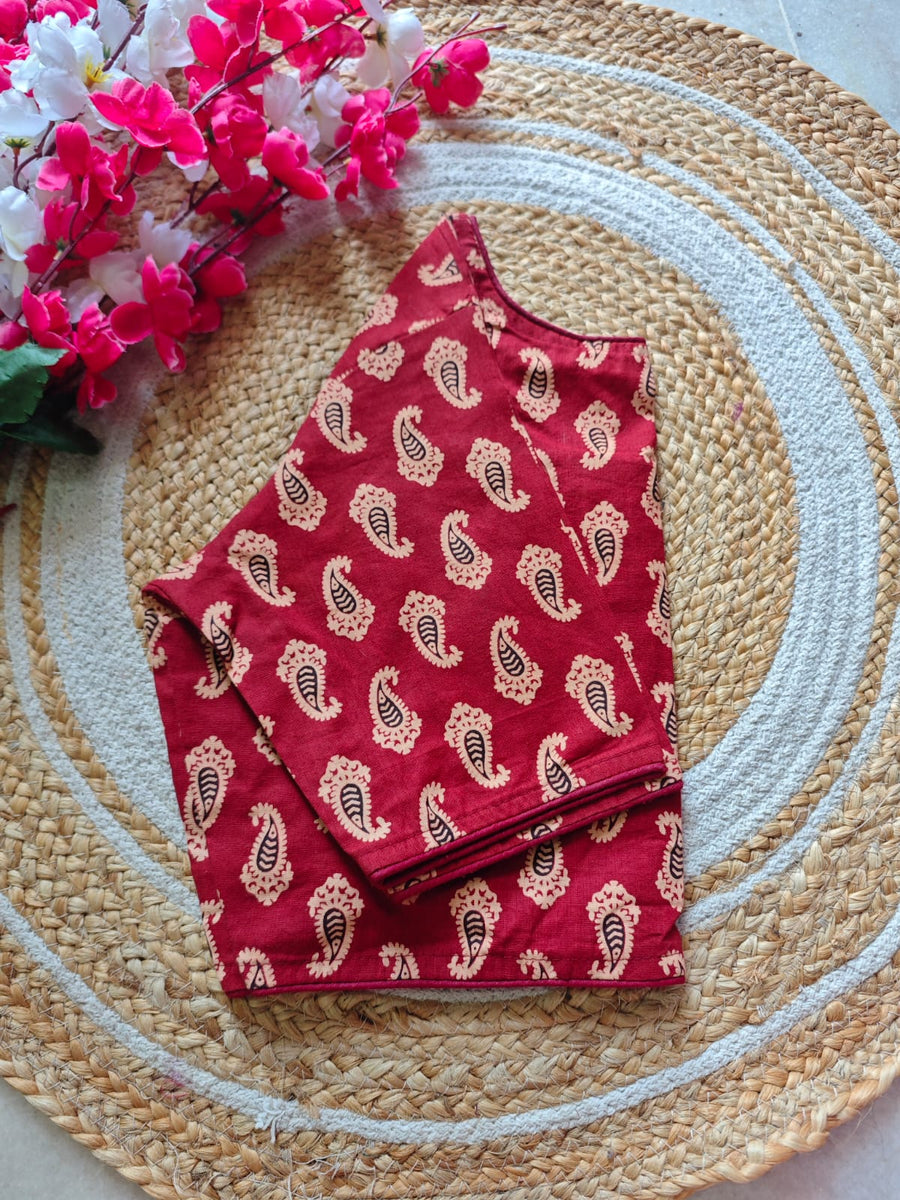 Boat Neck Cotton Blouse