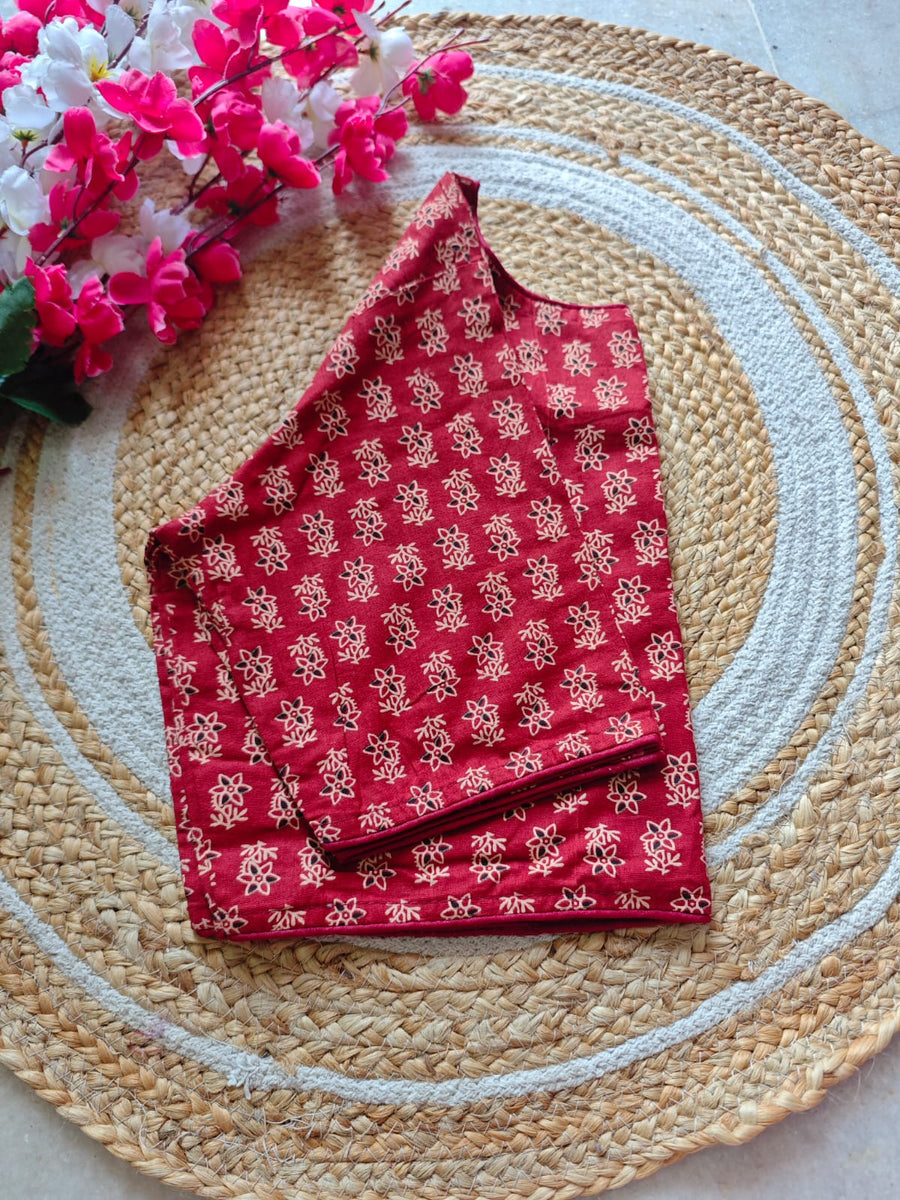 Boat Neck Cotton Blouse