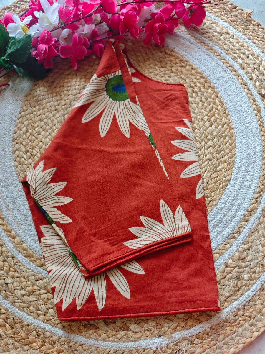 Boat Neck Cotton Blouse