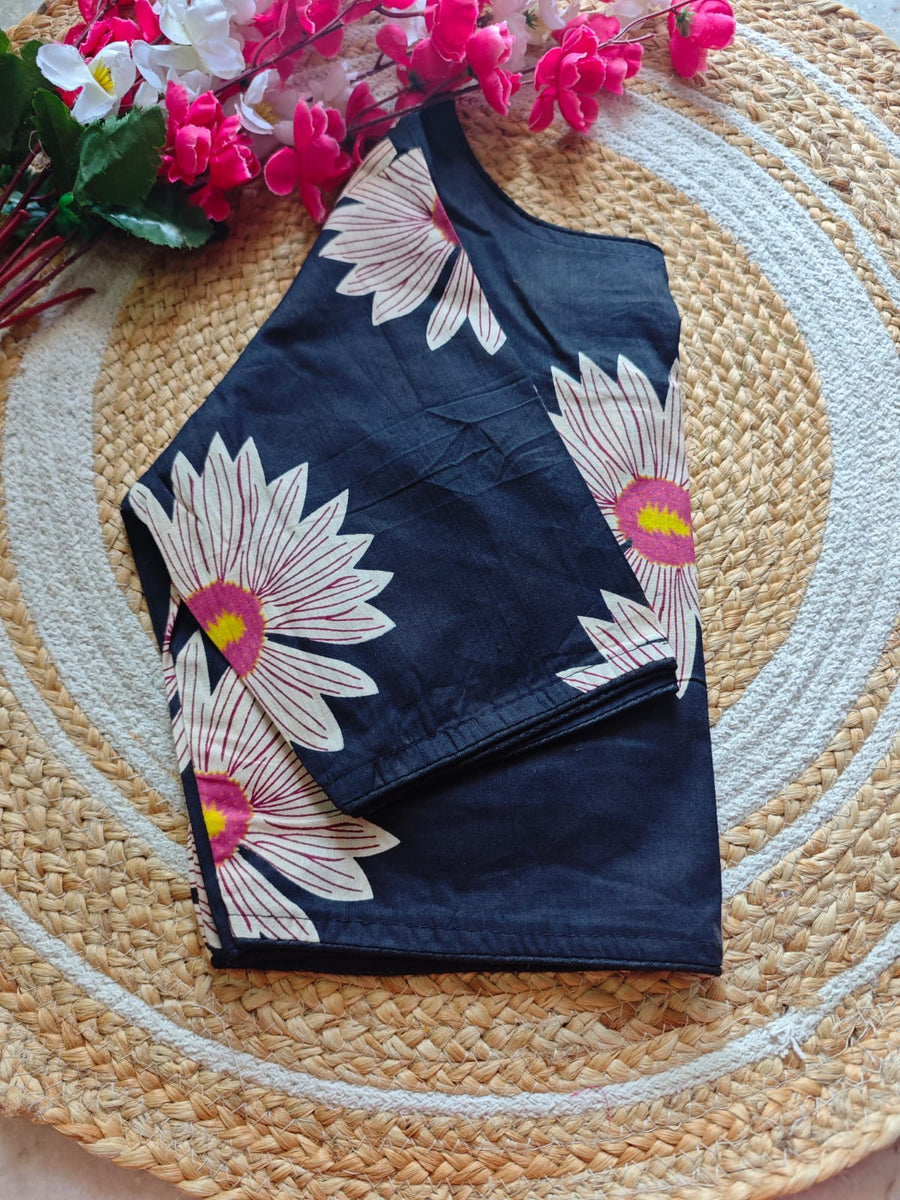 Boat Neck Cotton Blouse