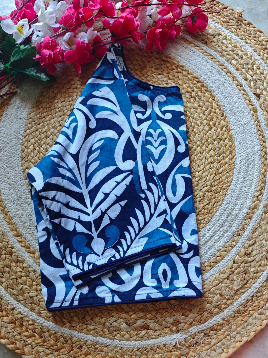 Boat Neck Cotton Blouse