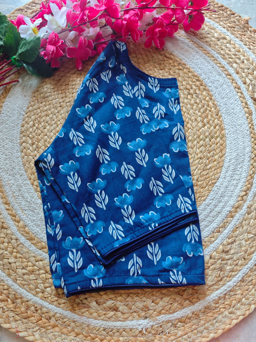 Boat Neck Cotton Blouse