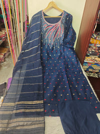 Handloom silk cotton salwar set