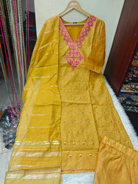 Handloom silk cotton salwar set