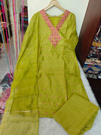 Handloom silk cotton salwar set